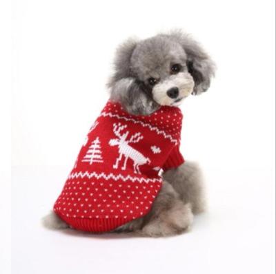 China Viable Dog Clothes Christmas Outfit Snowflake Sweater Elk Gear Dog Sweater Elk Gear Dog Sweater for sale