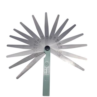 China Carbon Steel 17 Blades Ignition Spark Plug Thickness Gap Filler Shim Metric Gauge 0.02 to 1mm 100mm Steel Measuring Tools for sale