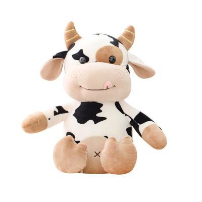 China New Eco-friendly Cow Doll Plush Toy Lovely Black And White Cow Mascot Activity Gift for sale