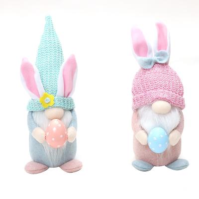 China 2 Home Party Kids Easter Decoration Plush Bunny Gnome With Easter Egg Handmade Holiday Faceless Stuffed Rabbit Doll Ornaments Toys for sale