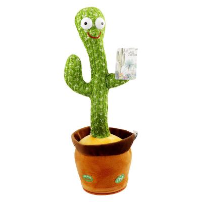 China Funny Dancing Cactus Twisting Electric Plush Toy Dolls Will Sing And Light Recording for sale