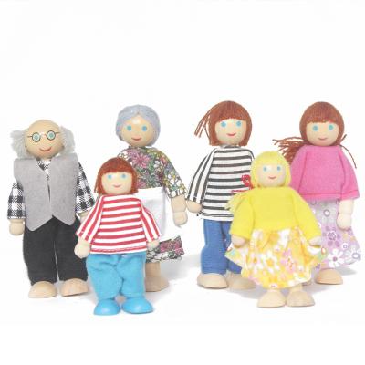 China Mini Family Wooden Doll Family Doll Baby - Joint Movable Doll Set for sale