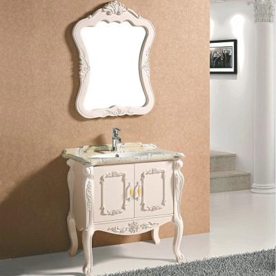 China Traditional Classic Floor Standing PVC Bathroom Cabinet With Shelf For Bathroom Vanity for sale