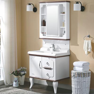 China Modern Style Bathroom Dressing Table Mirror Free Standing Cabinet With Legs for sale