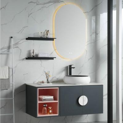 China Modern New Come Wall Hung Bathroom Plywood Chaozhou Bathroom Cabinet for sale