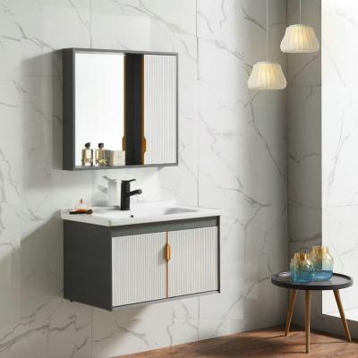 China 2021 modern new arrival high quality pure aluminum bathroom cabinet for sale