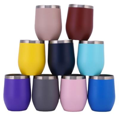 China Sustainable Low MOQ  Competitive Price Stainless Steel 12oz Wine Tumbler with Lid for sale