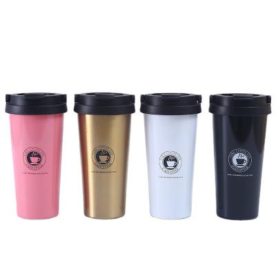 China Sustainable 500ml Custom Reusable Stainless Steel Thermal Leak Proof Eco Friendly Coffee Travel Mug With Lid for sale