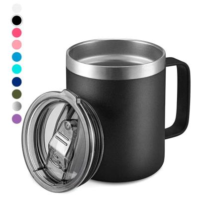 China Sustainable Thermal Insulated Mug 12oz Double Walled Vacuum Insulated Stainless Steel Coffee Cup Mug With Lid for sale