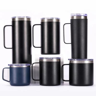 China Sustainable Best Seller Double Wall Stainless Steel Vacuum Insulated 12oz 14oz 16oz 20oz 24oz coffee Beer camper mug Tumbler with Handle for sale