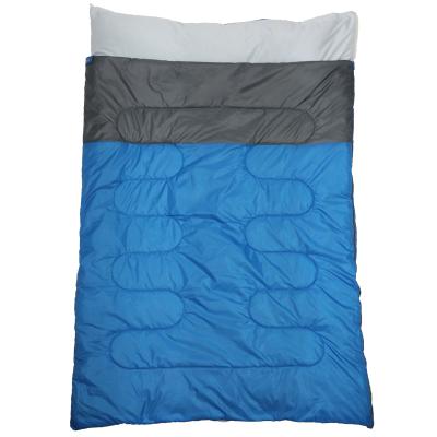 China Popular Warm Envelope Thermal Type Can Separate Outdoor Double Person Sleeping Bag Camping With Pillow for sale