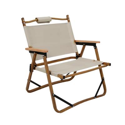 China High Quality Wooden Bent Aluminum Single Folding Leisure Canvas Fishing Camping Chair Perfect For Outdoor for sale