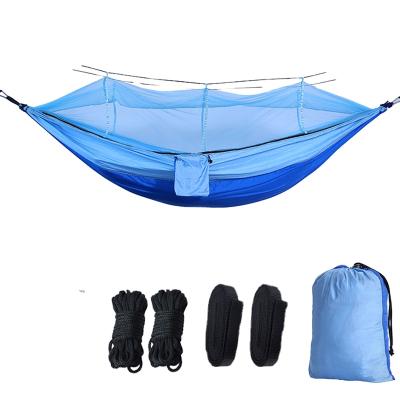 China Travel Beach Camping Traditional Lightweight Nylon Portable Hammock For Backpacking With Net Manufacturing for sale