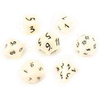 China Business and Dragons Jade Engrave Dungeons Game Number Dice Natural Ivory Collection Gifts Customized Role Playing Game Polyhedron Stone Dice Set for sale