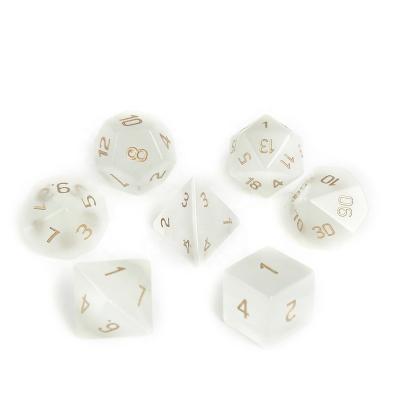 China Business Gifts Cat's Eye Ivory White Stone Carve Set Professional Handmade Engrave Dungeons And Dragons Game Number Customized RPG Polyhedron Dies for sale