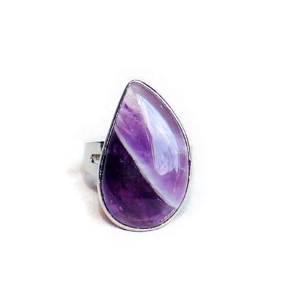 China Wholesale Natural Opal Water Drop Tears Shape Ring Fashion Charm Women Jewelry CLASSIC Quartz Crystal Adjustable Ring Amethyst Rose for sale