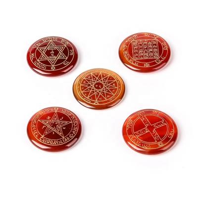 China Europe Natural Stone Engrave Ancient Jewish Kingdom Five Element Amulet Open Venus Jupiter Mercury Mars Saturn Solomon Series Amulet for sale