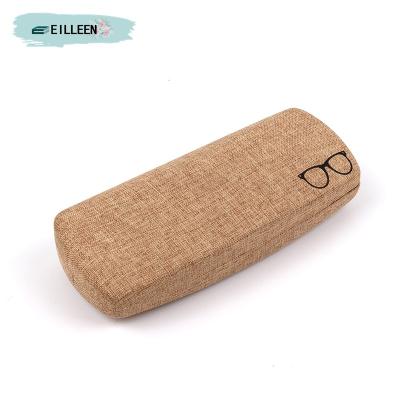 China Hot Hard Shell Metal Case Storge Box Linen Fabrics Glasses Modern Design Metal Glass Case Factory Sales With Low Moq Customized Logo Wholesale for sale