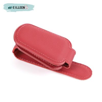 China PU Sunglasses Holders for Car Sun Visor - Magnetic Leather Sunglasses Holder and Ticket Card Clip - Car Sun Visor Accessories for sale