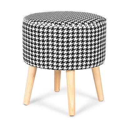 China (Other) Adjustable Cloth Around Stools Chair Wooden Household Fashion Creative Shoe Changing Sofa Color Round Stool for sale