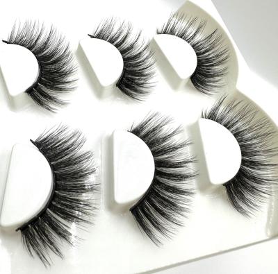 China Natural Soft Mink 25mm 3D Fluffy Strip Lashes Dramatic Mink Eyelashes with Custom Box for sale