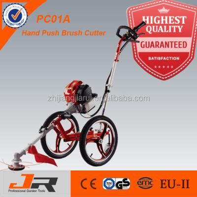 China Chinese Garden Tool 4-Stroke GR-PC01A 4 Stroke Hand Push Brush Cutter Agricultural Equipment With Wheels for sale