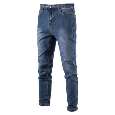 China New Autumn Men's Jeans QUICK DRY Washed Micro-elastic Casual Solid Color Pants Pencil Pants for sale