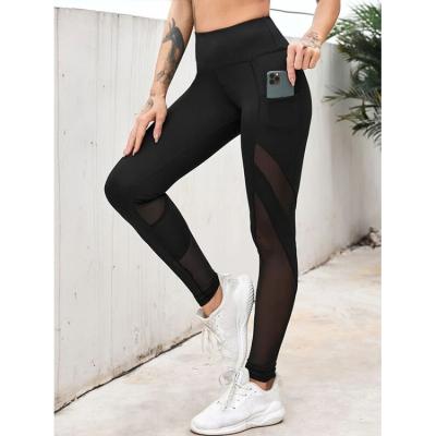 China Breathable Women High Waisted Gaiters Slimming Mesh Yoga Pants Outer Wear Yoga Pants Gaiters With Pockets for sale