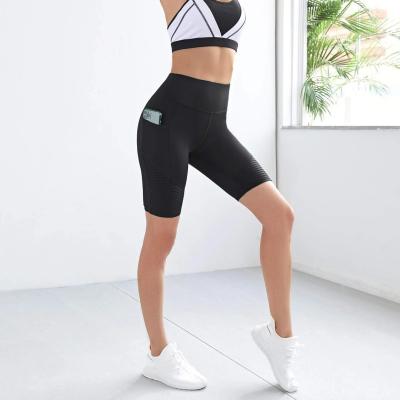 China New Arrival 2021 Breathable Slimming Yoga Pants Stretch Sports Gaiters Black Waist Best With Cell Phone Pocket for sale