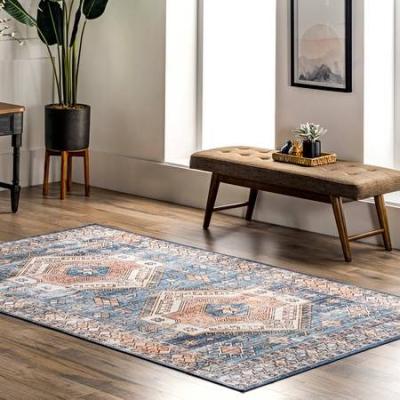 China New Machine Floor Carpet Rugs Washable Vintage Washable Persian Living Room Indoor Small Rug for sale