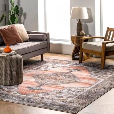 China Machine Washable Medallion Popular Home Decor Accent Small Persian Living Room Rug for sale