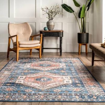 China Vintage Washable Popular Persian Machine Washable Medallion Accent Living Room Area Rug for sale