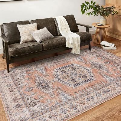 China Custom Made Oriental Medallion Machine Washable Vintage Living Room Rug Persian Carpet for sale