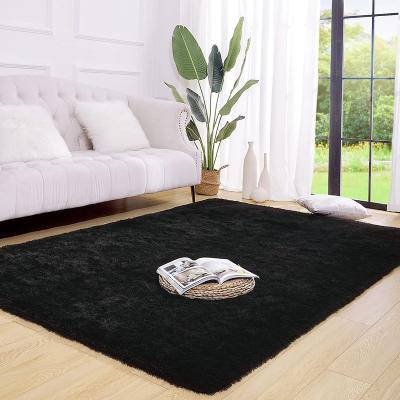 China Shaggy Area Rug Washable Ultra Soft Fluffy Rugs For Bed Room Living Room Solid Color Bedside Blanket for sale