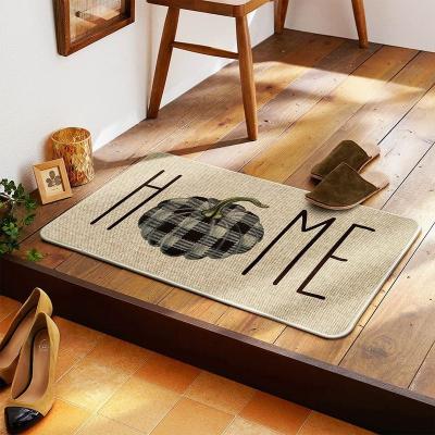 China Washable Non Slip Thanksgiving Porch Mat Outdoor Indoor Welcome Mats Rubber Door Mat for sale