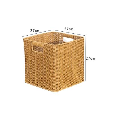 China Hot Sale Home Sundries Storage Plastic Rattan Woven Portable Basket Viable BPA Free for sale