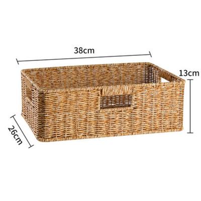 China Hot Selling Sundries Viable Plastic Household Storage Basket Washable Portable Rattan Basket BPA Free for sale