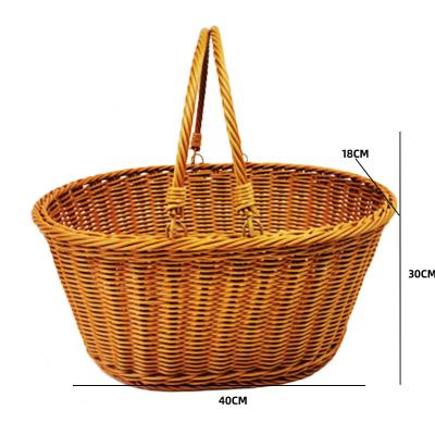 China Amazon's Best Selling Plastic Rattan Basket Garden Picking Basket Viable Storage Like BPA Free for sale