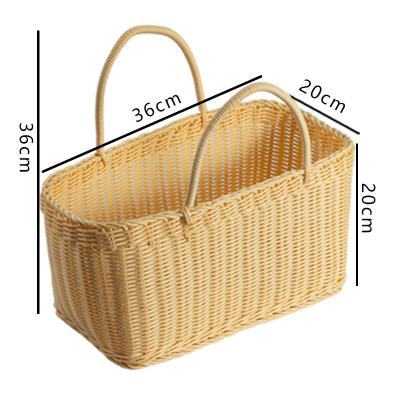 China Sustainable Amazon Merchandise Rattan Like Handmade Portable Woven Basket Garden Picking And Shopping Fruit And Vegetable Basket for sale