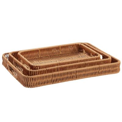 China Viable Hot Selling Tray Woven Basket Coffee Table Table Storage Plastic BPA Free for sale