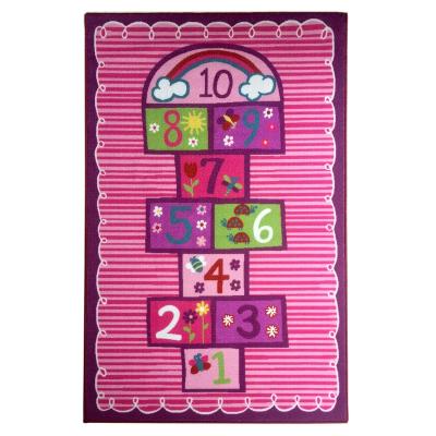 China Small Educational Skid Resistance Children's Game Pink Number 95cm x 133cm (3' 1