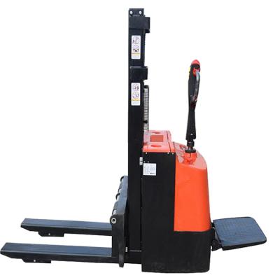 Chine Full Battery Electric Pallet Jack Forklift Stacker with Stand on Platform à vendre