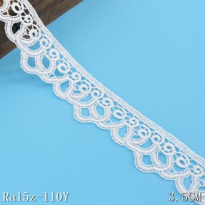 China Sale Available 3.5cm White Ribbon Lace Trim Non-Stretch Sustainable Materials for sale