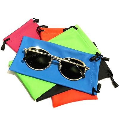 China 80/20 Eco-friendly Dark Blue Colorful Thick Microfiber Eyewear Sunglasses Pouch Bag for sale