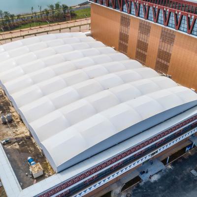 China Self-cleaning PTFE Tennis Court Roof Top Shade Roof Membrane Tensile Structure For Stadium for sale