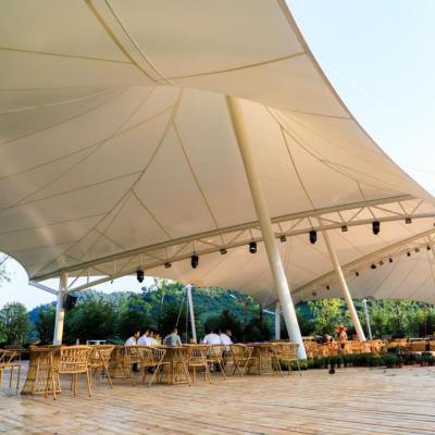 China Beach Camping Hotel Trade Show Tent PVDF Self-cleaning Luxury Membrane Covering Tensile Structure for sale