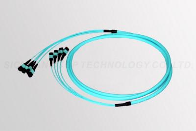 China El empuje de la fibra de OM3 OM4 MPO en -40℃ a la temperatura de funcionamiento de +85℃ modificó longitud para requisitos particulares en venta