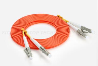 China Duplex LC Fiber Optic Patch Cord Multimode Mode Orange Color OM1 OM2 for sale