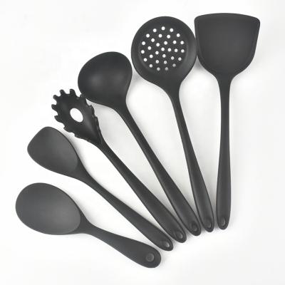 China Sustainable Wholesale Nonstick Heat Resistant Silicone Cookware Set, Cooking Utensils Set Of 6 Black for sale