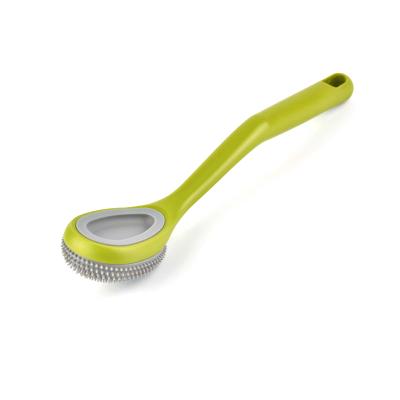 China Easy to Use and Clean Kitchen Tools Viable Kitchen Pot Washing Brush Handle Cleaning Silicone Dish Degreasing Brush for sale